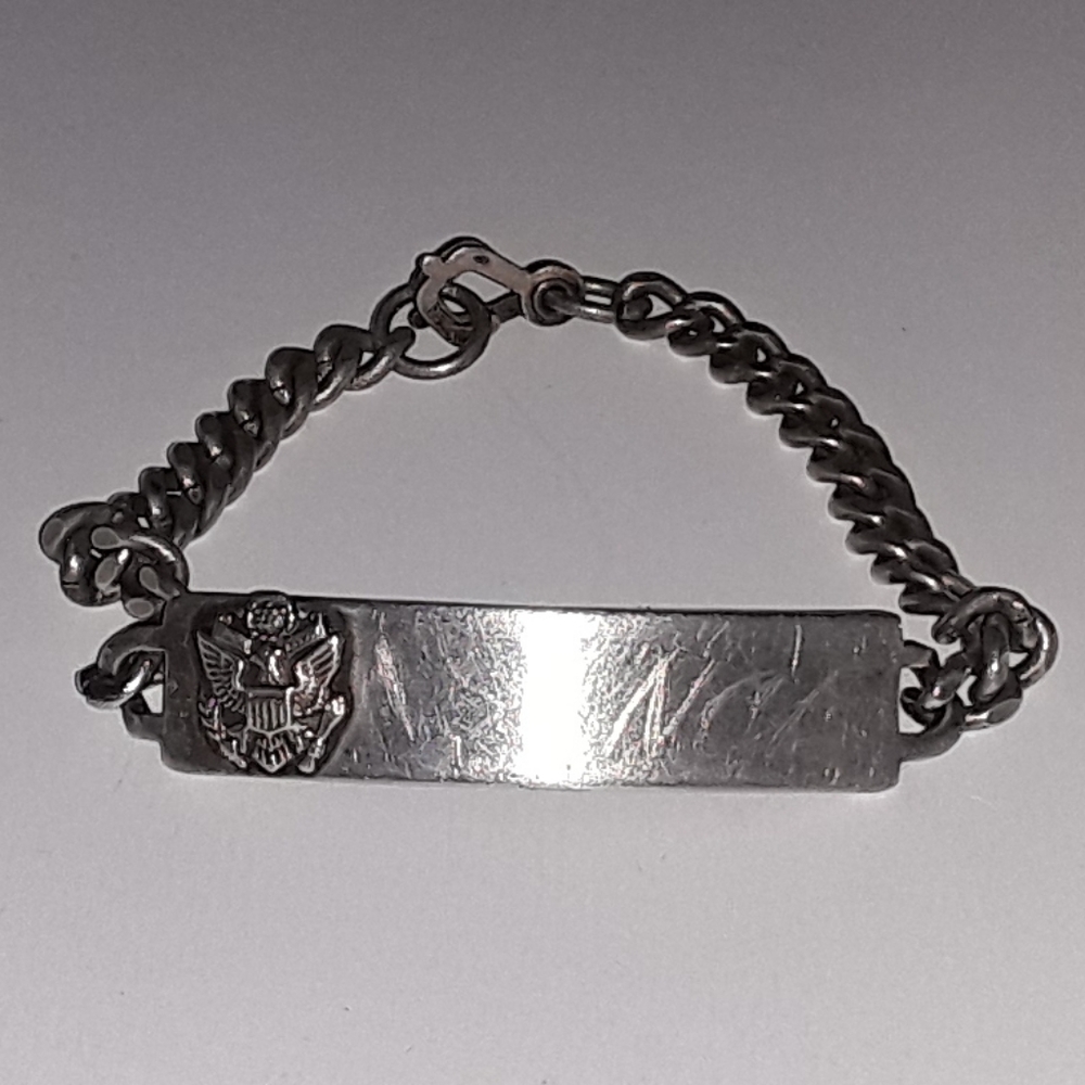 U.S. Army I.D. Bracelet, Sterling, 1950's